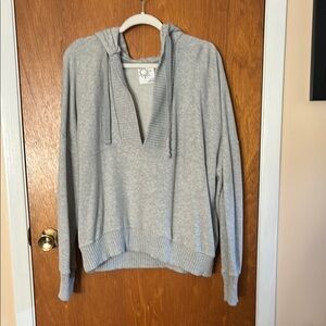 Aerie Gray Relaxed Sweatshirt with Ribbed Cuffs